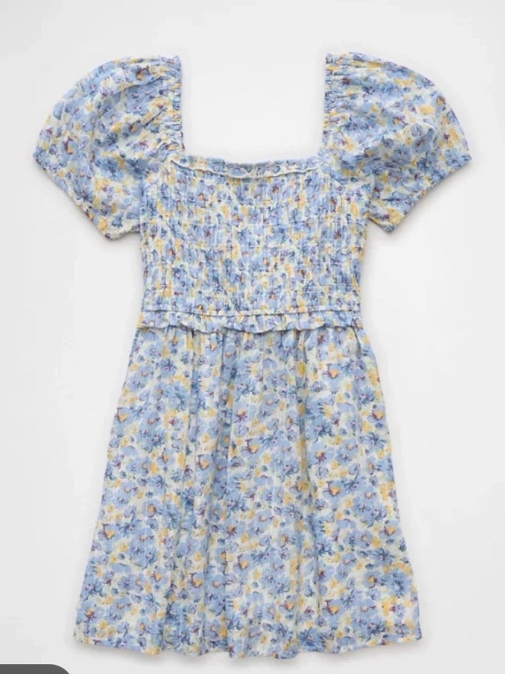 AE Puff Sleeve Smocked Mini Dress
